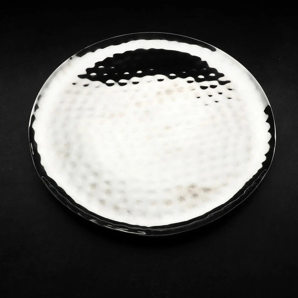 Crestline Stainless Steel Service Tray 14 Inch Hammered Finish
