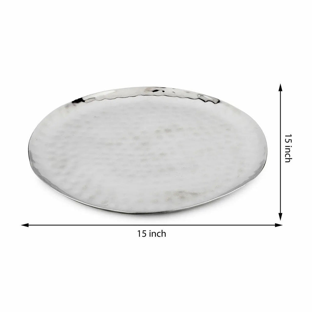 Crestline Stainless Steel Service Tray 14 Inch Hammered Finish