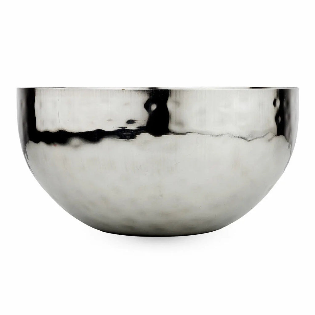 Aria Hand Hammered 8 Inch Polished Stainless Steel Fruit Bowl