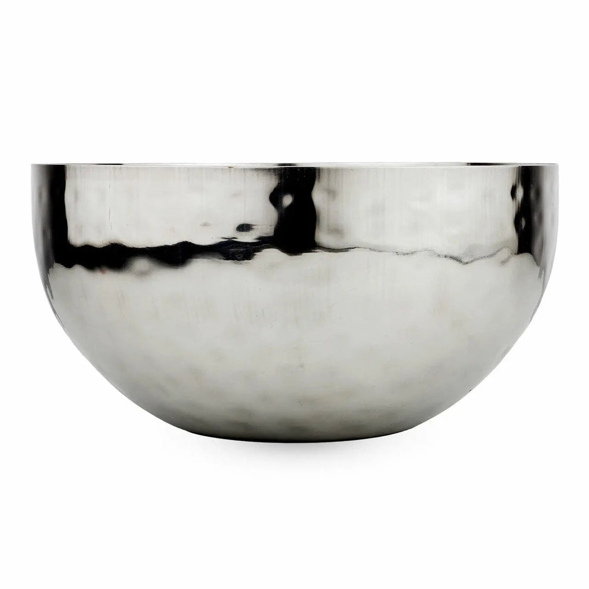 Aria Hand Hammered 8 Inch Polished Stainless Steel Fruit Bowl