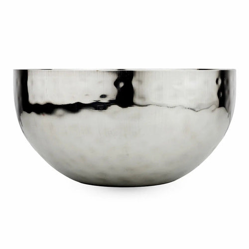 Aria Hand Hammered 8 Inch Polished Stainless Steel Fruit Bowl