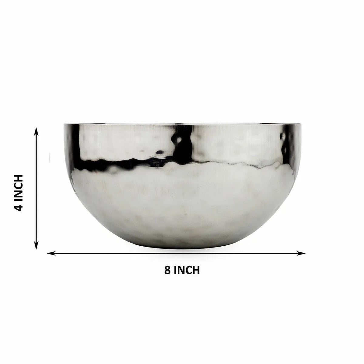 Aria Hand Hammered 8 Inch Polished Stainless Steel Fruit Bowl