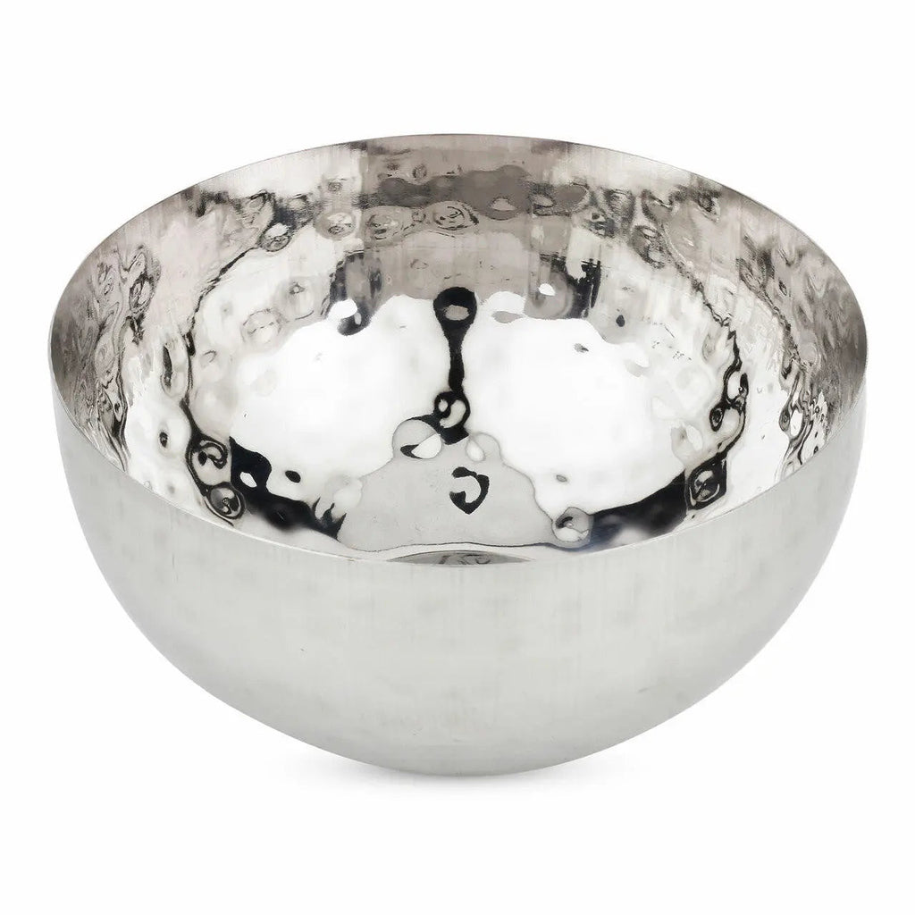 Aria Hand Hammered 8 Inch Polished Stainless Steel Fruit Bowl