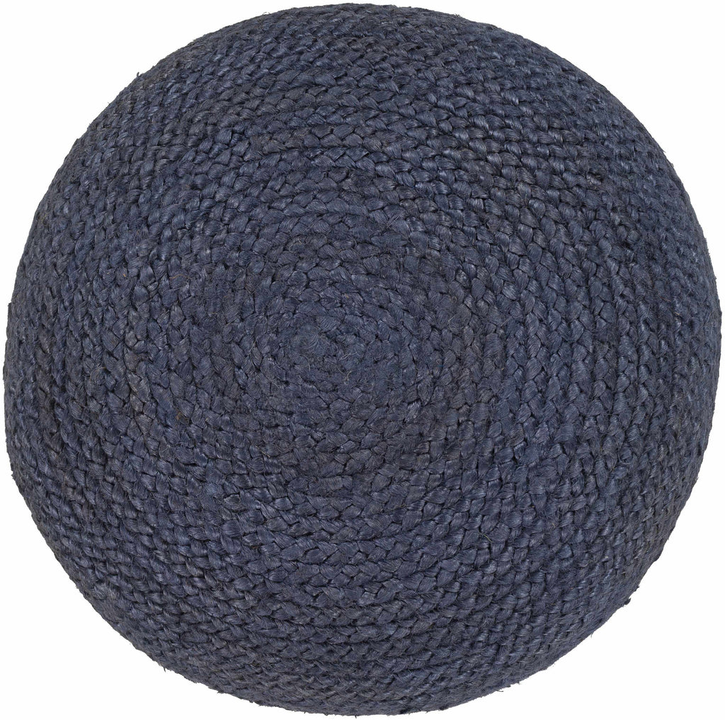 Aura Living Gail Knitted Pouf Woven In Dyed Navy Jute