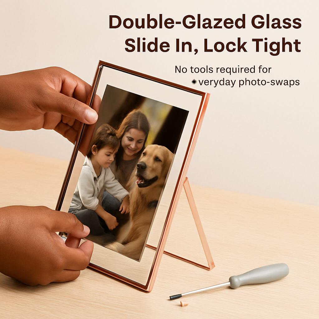 Crestwell Rose Gold Picture Frame Set With Dual 5x7 And 8x10 Sizes