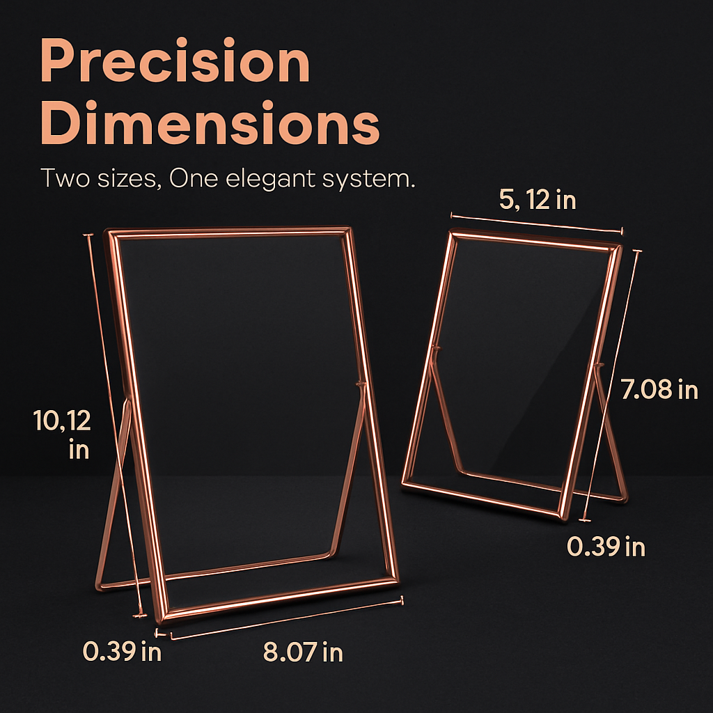 Crestwell Rose Gold Picture Frame Set With Dual 5x7 And 8x10 Sizes