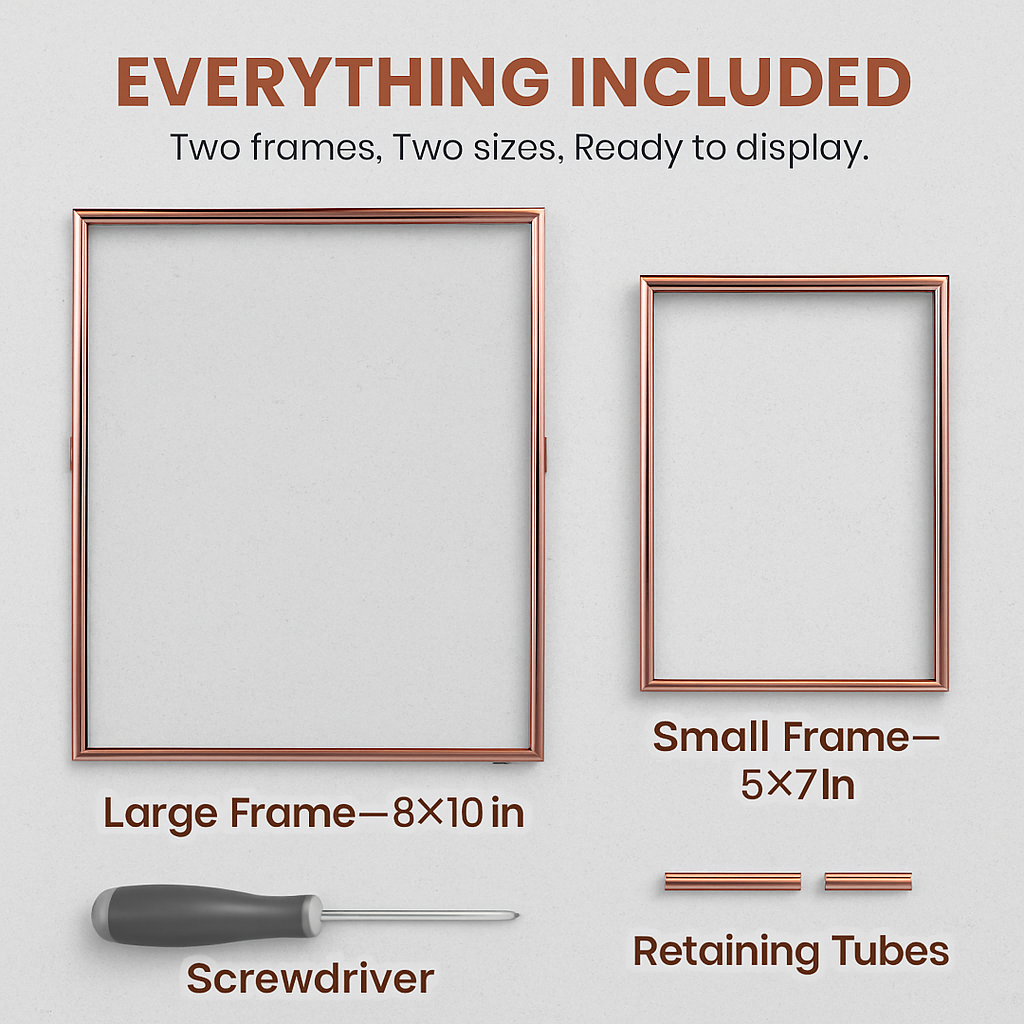 Crestwell Rose Gold Picture Frame Set With Dual 5x7 And 8x10 Sizes