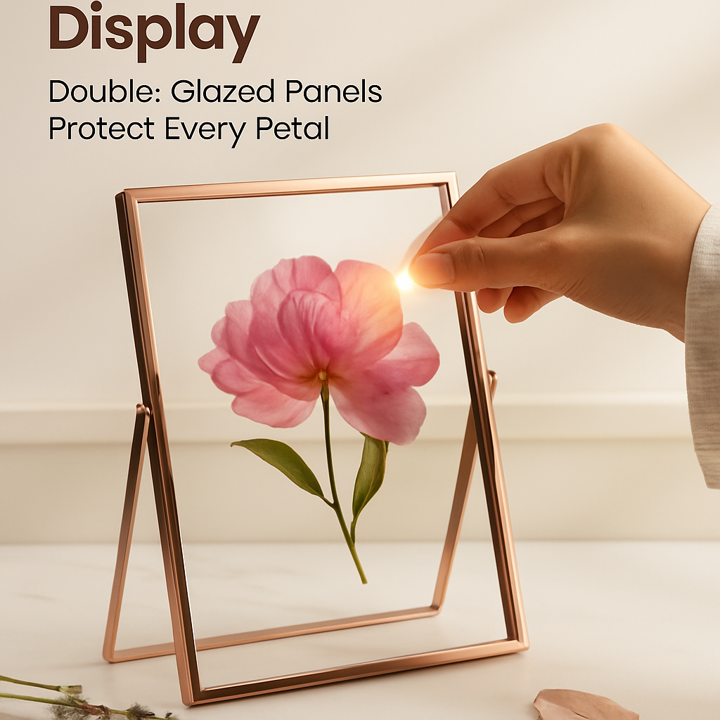 Crestwell Rose Gold Picture Frame Set With Dual 5x7 And 8x10 Sizes