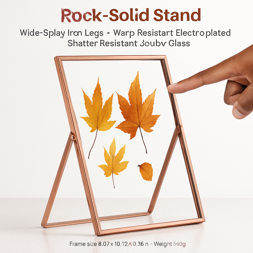 Crestwell Rose Gold Picture Frame Set With Dual 5x7 And 8x10 Sizes