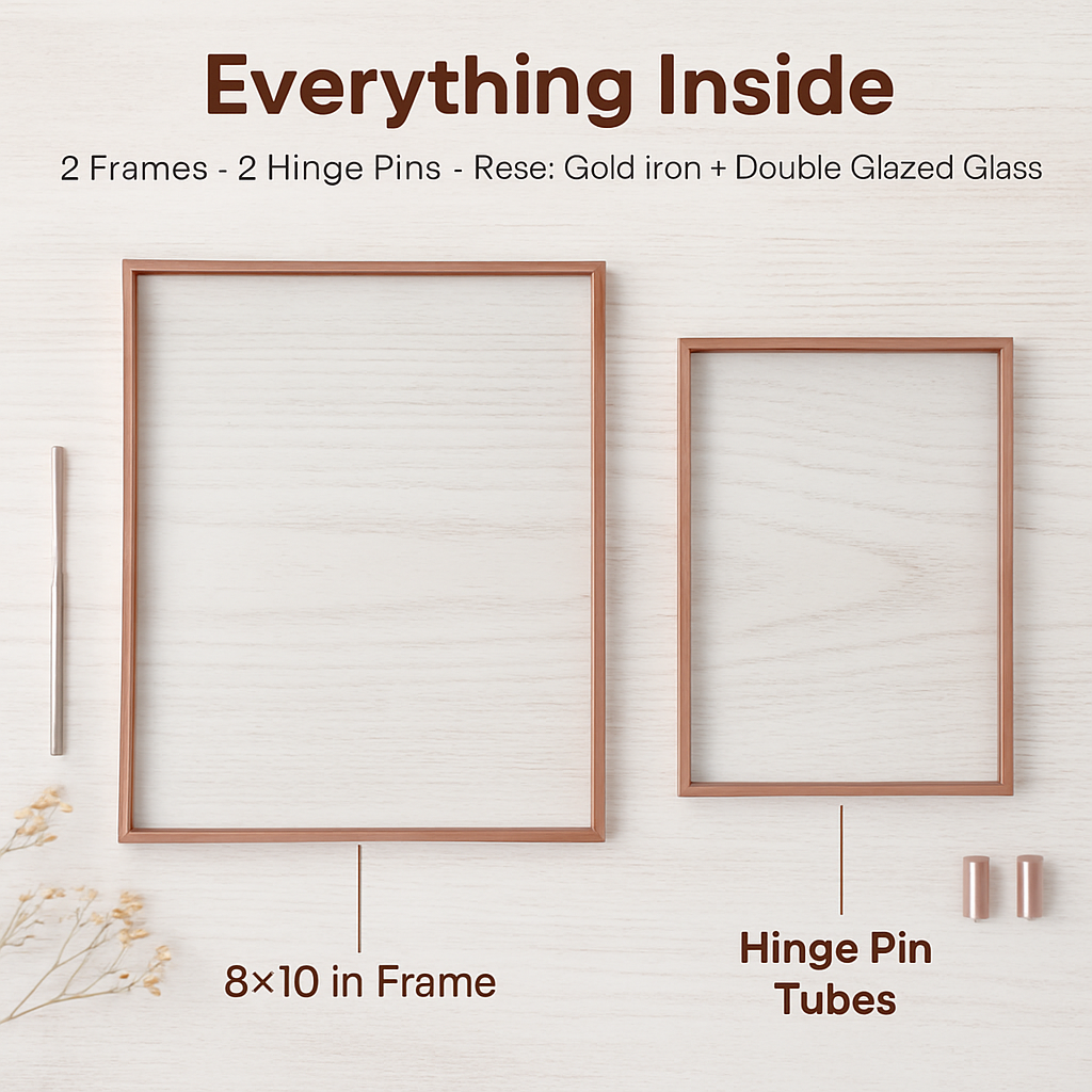 Crestwell Rose Gold Picture Frame Set With Dual 5x7 And 8x10 Sizes