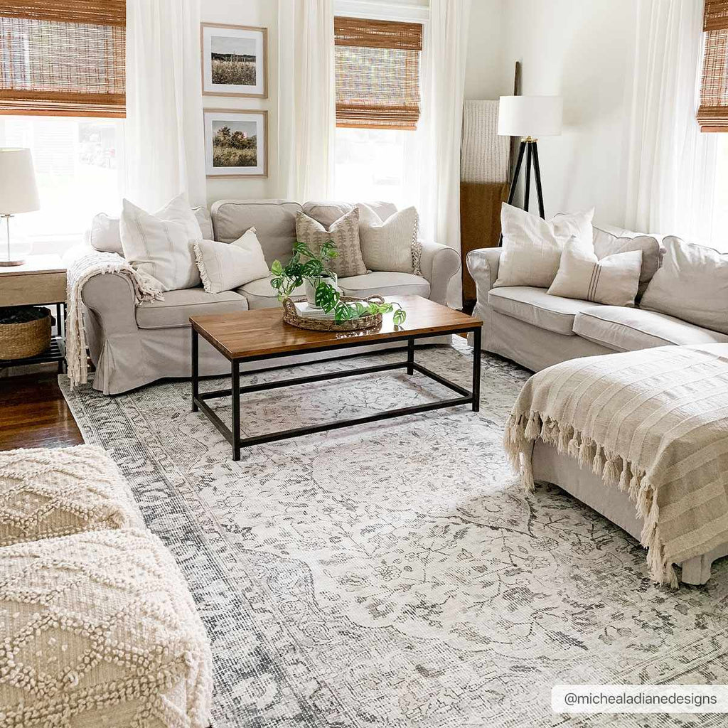 Haile Boutique Low Profile Machine Washable Rug Gray