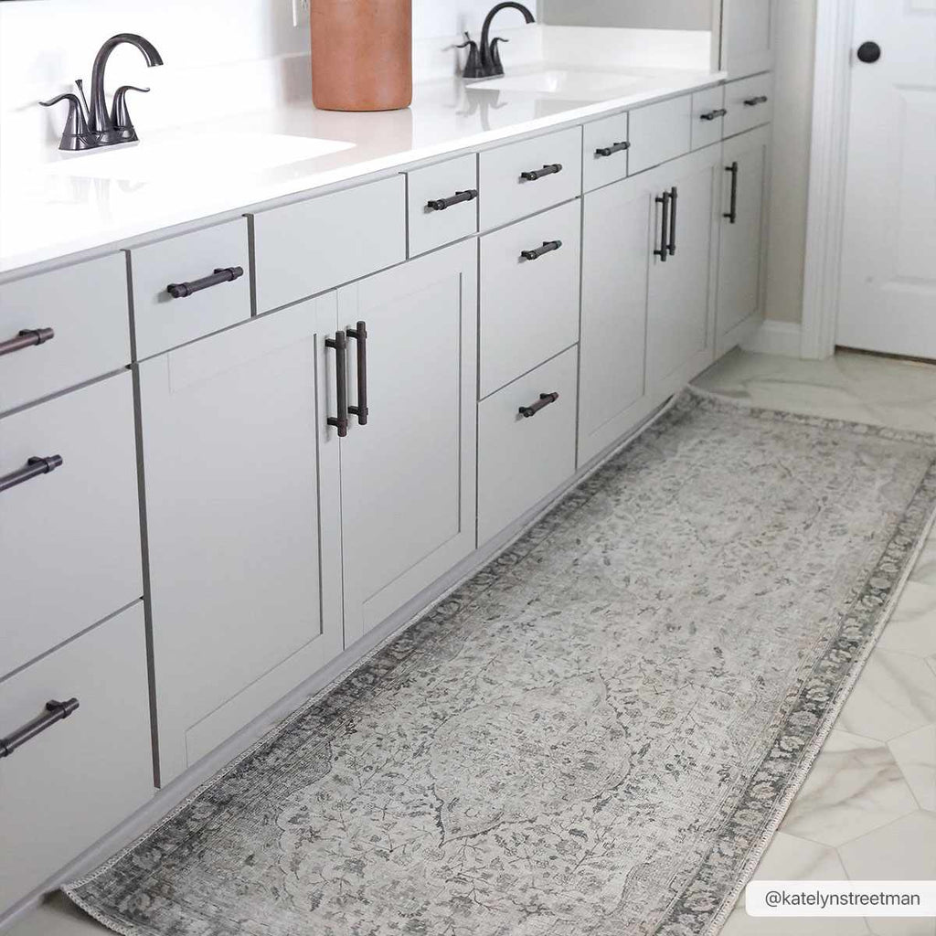 Haile Boutique Low Profile Machine Washable Rug Gray