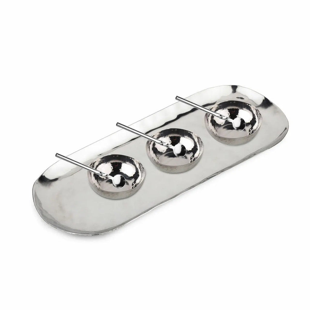 Artisan Hammered Stainless Steel 7 Piece Condiment Set
