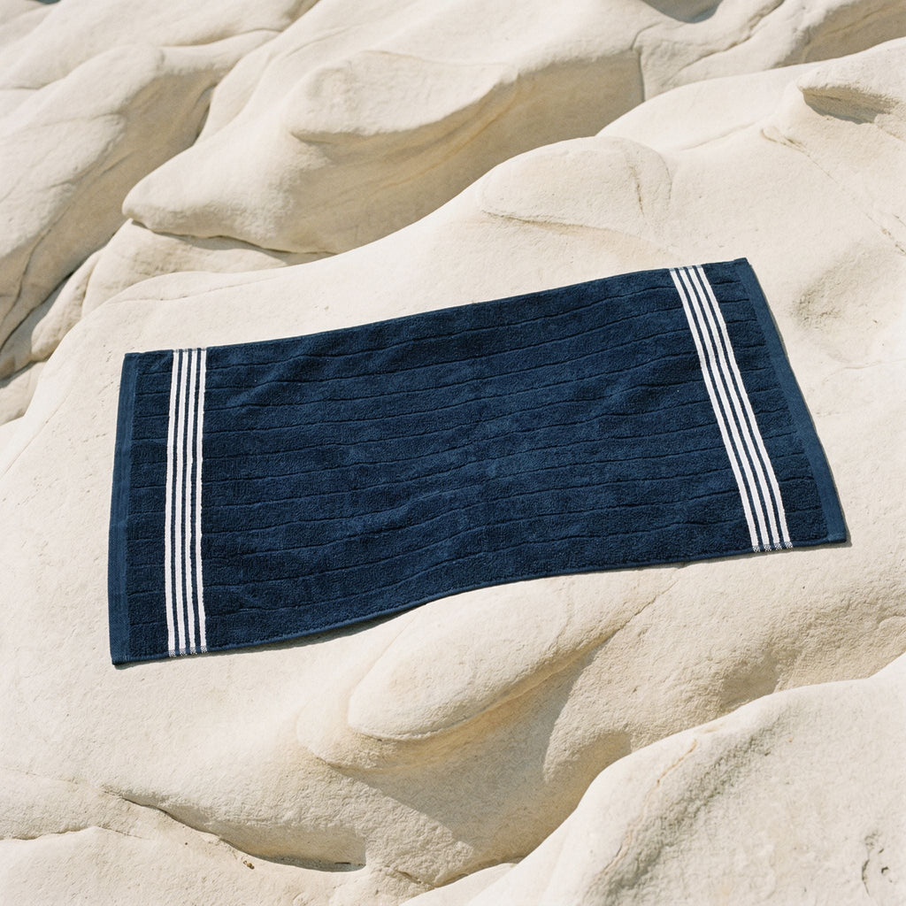 Nautilus 600 GSM Australian Cotton Towel Navy Blue Striped
