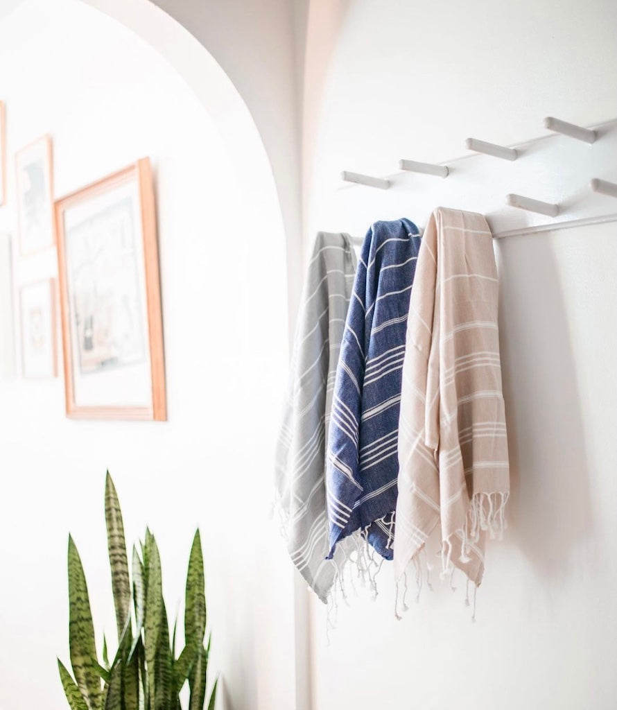 Luxury Turkish Cotton Hand Towel With Hand Knotted Fringe