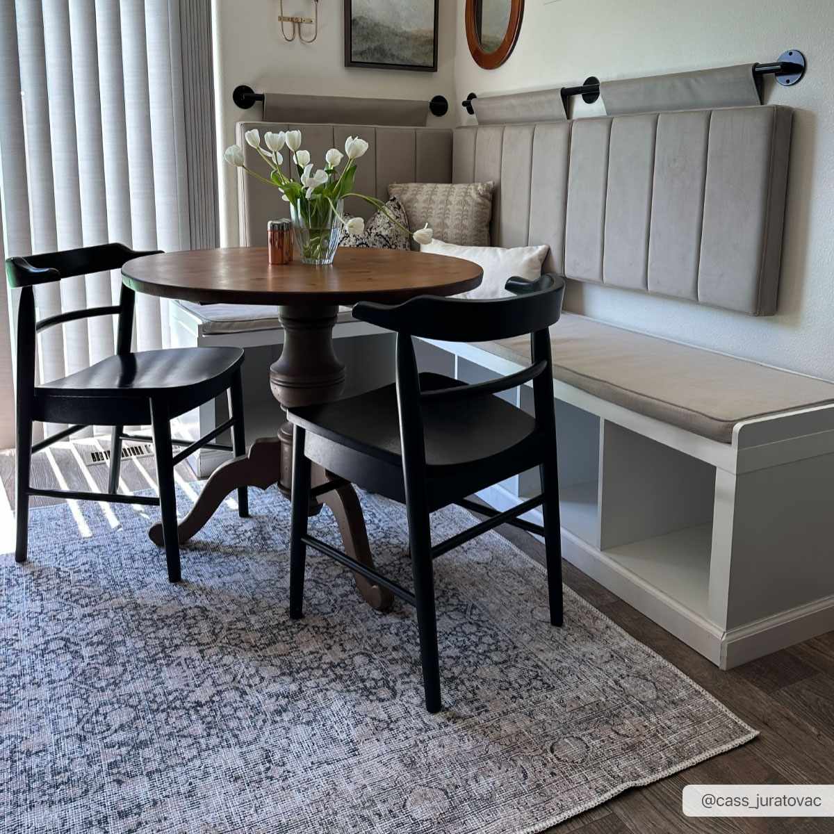 Hedda Boutique Washable Rug With Gray And Teal Pattern