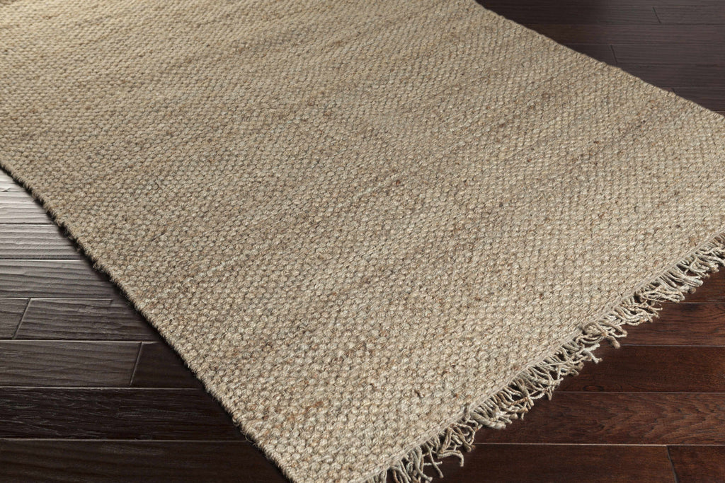 Hovland Hand Woven Natural Jute Rug With High Pile And Fringe