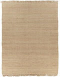 Hovland Hand Woven Natural Jute Rug With High Pile And Fringe