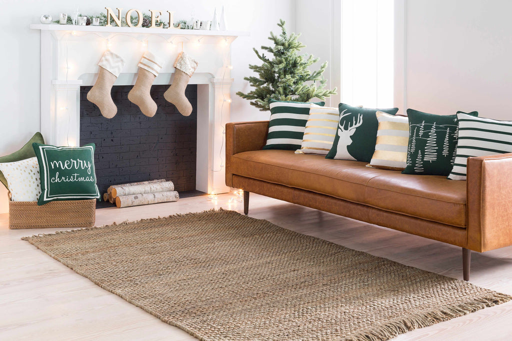 Hovland Hand Woven Natural Jute Rug With High Pile And Fringe