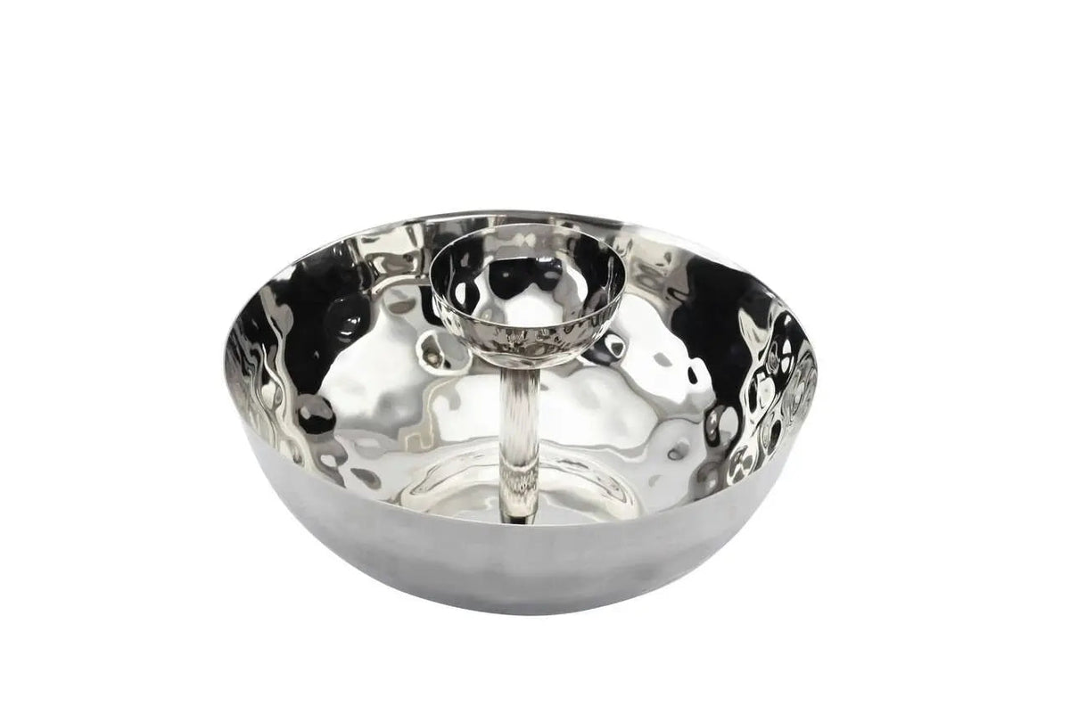 ElaraHome Hammered Chip And Dip Bowl Brilliant Polish Finish