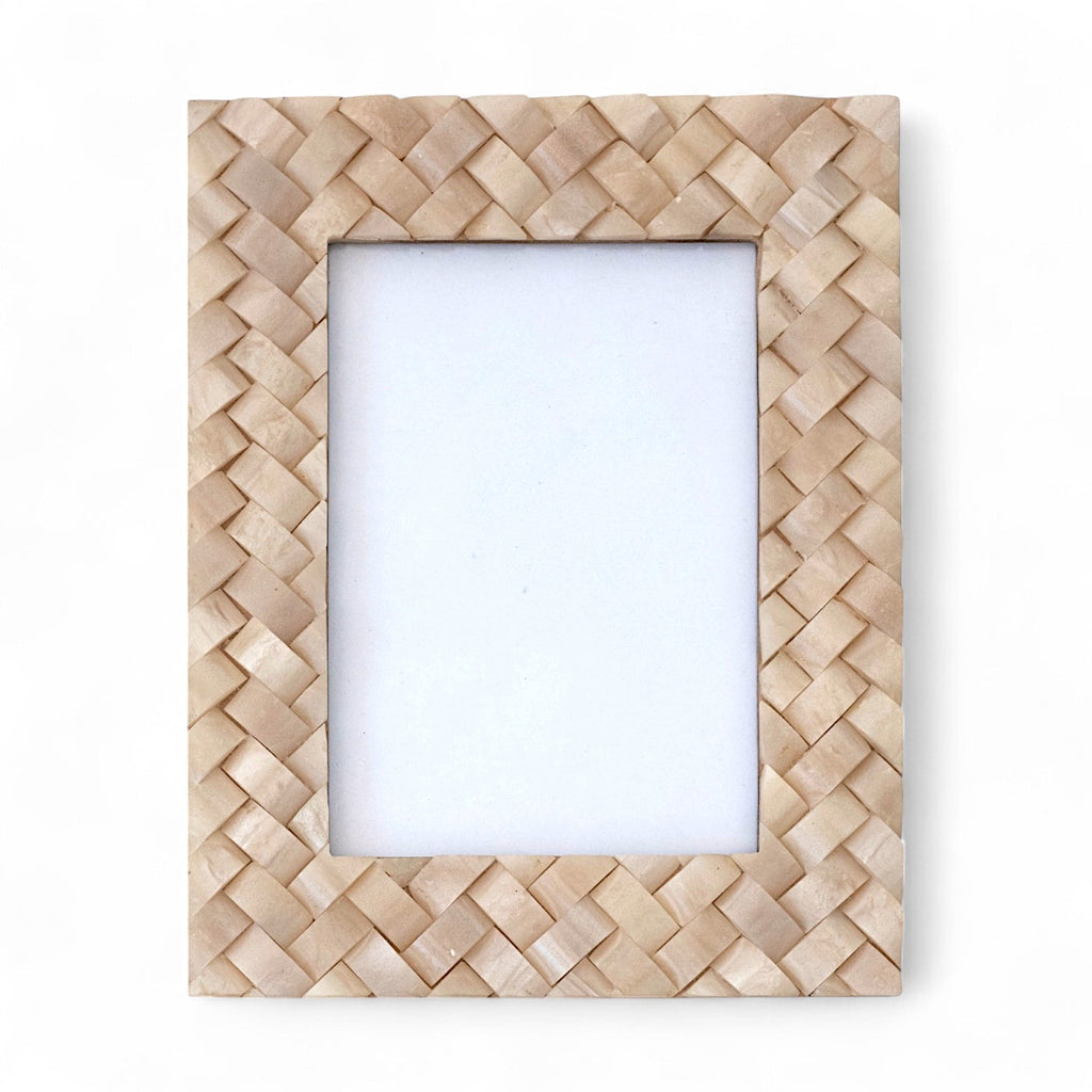 Maris Woven Resin Photo Frame Ivory Coastal Texture 5X7