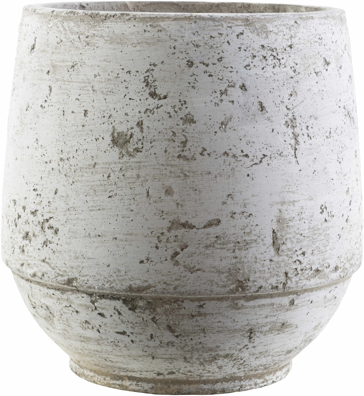 Janamuato Elegant Ivory Geometric Cement Outdoor Planter