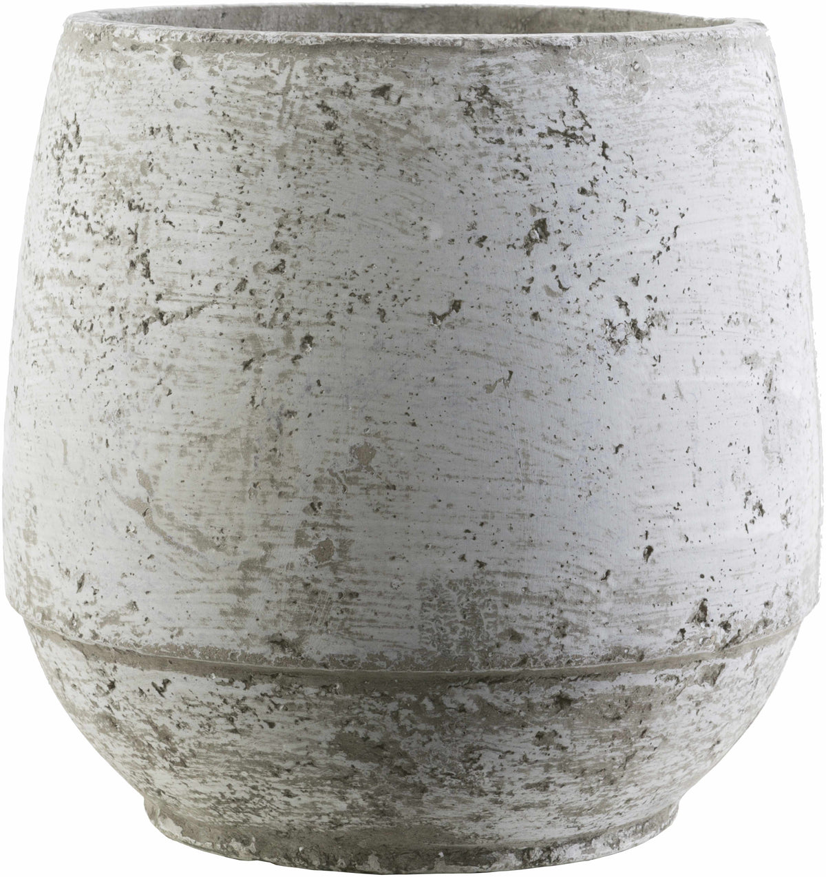 Janamuato Elegant Ivory Geometric Cement Outdoor Planter