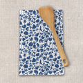 Dark Blue Ink Floral Cotton Twill Tea Towel 18x30 Inch