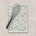 Willow and Oak Green Falling Leaves Cotton Twill Tea Towel 18x30