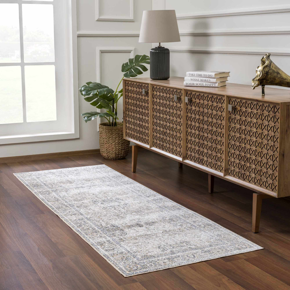 Arias Boutique Elegant Geometric Machine Washable Rug