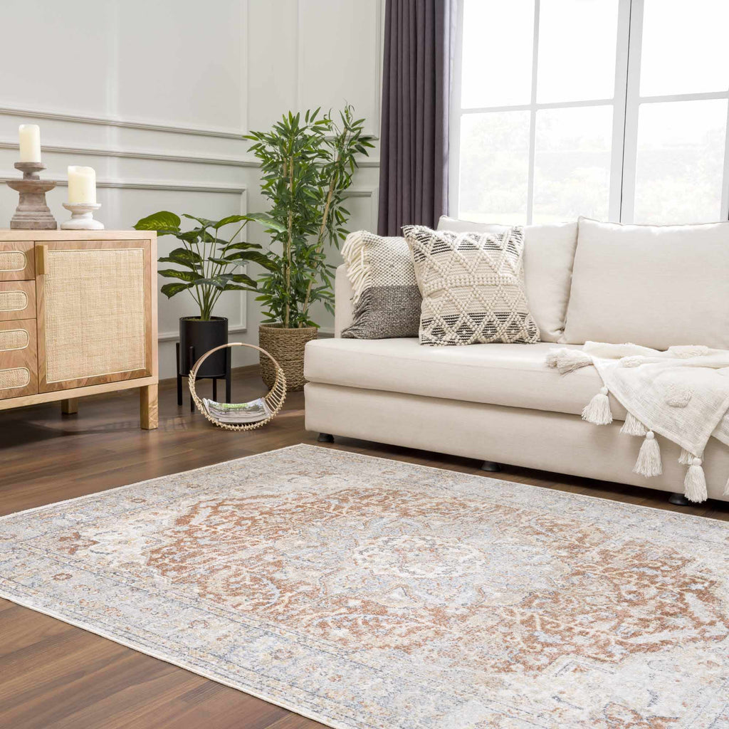 Emke Machine Washable Flat Pile Rug In Navy Pattern