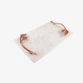 Marcella Contemporary White Marble Tray With Copper Leaf Handles