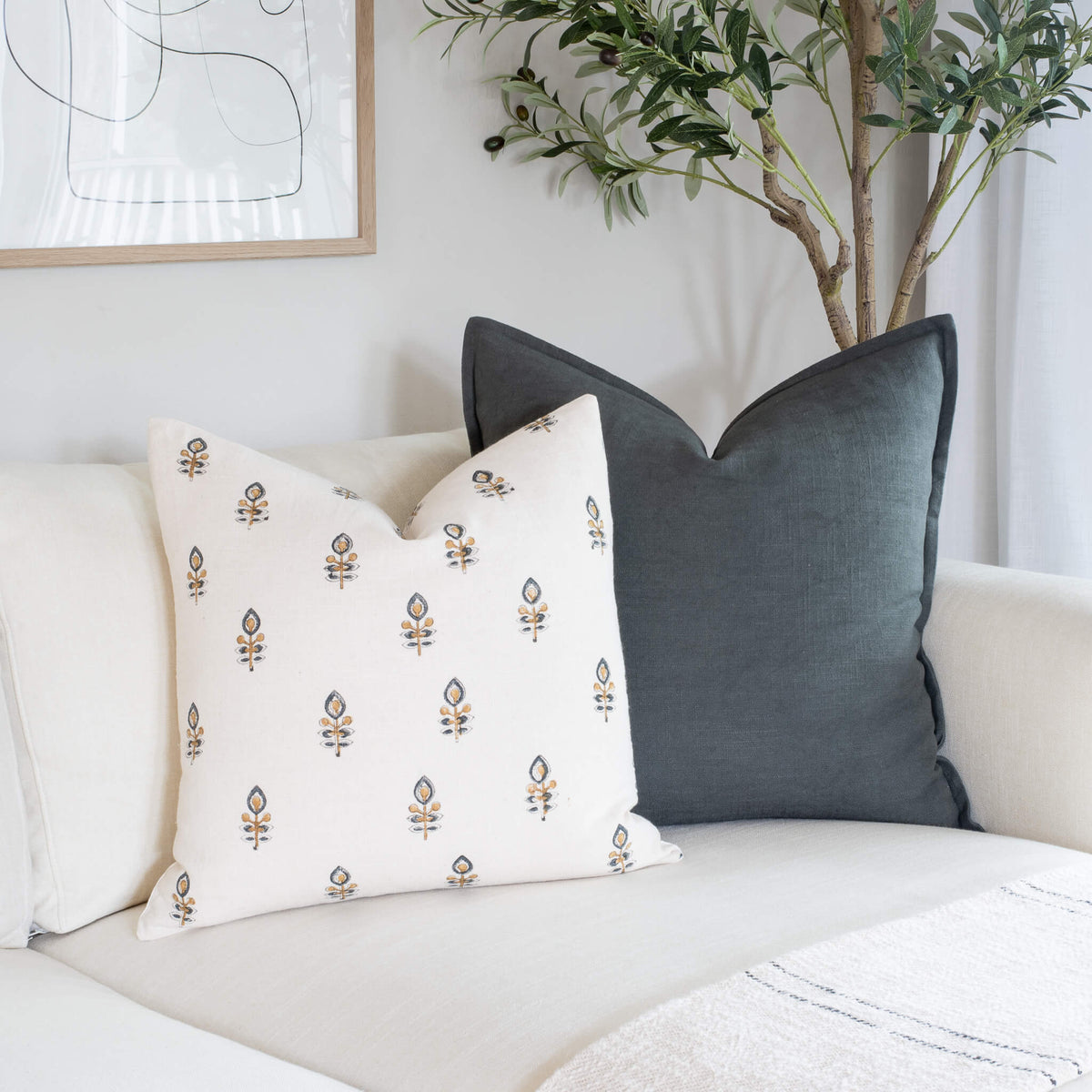 Marla Exclusive Hand Block Printed Floral Pillow Cover