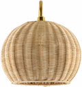 Hidang Woven Rattan Wall Sconces Tan With Gold Iron Base