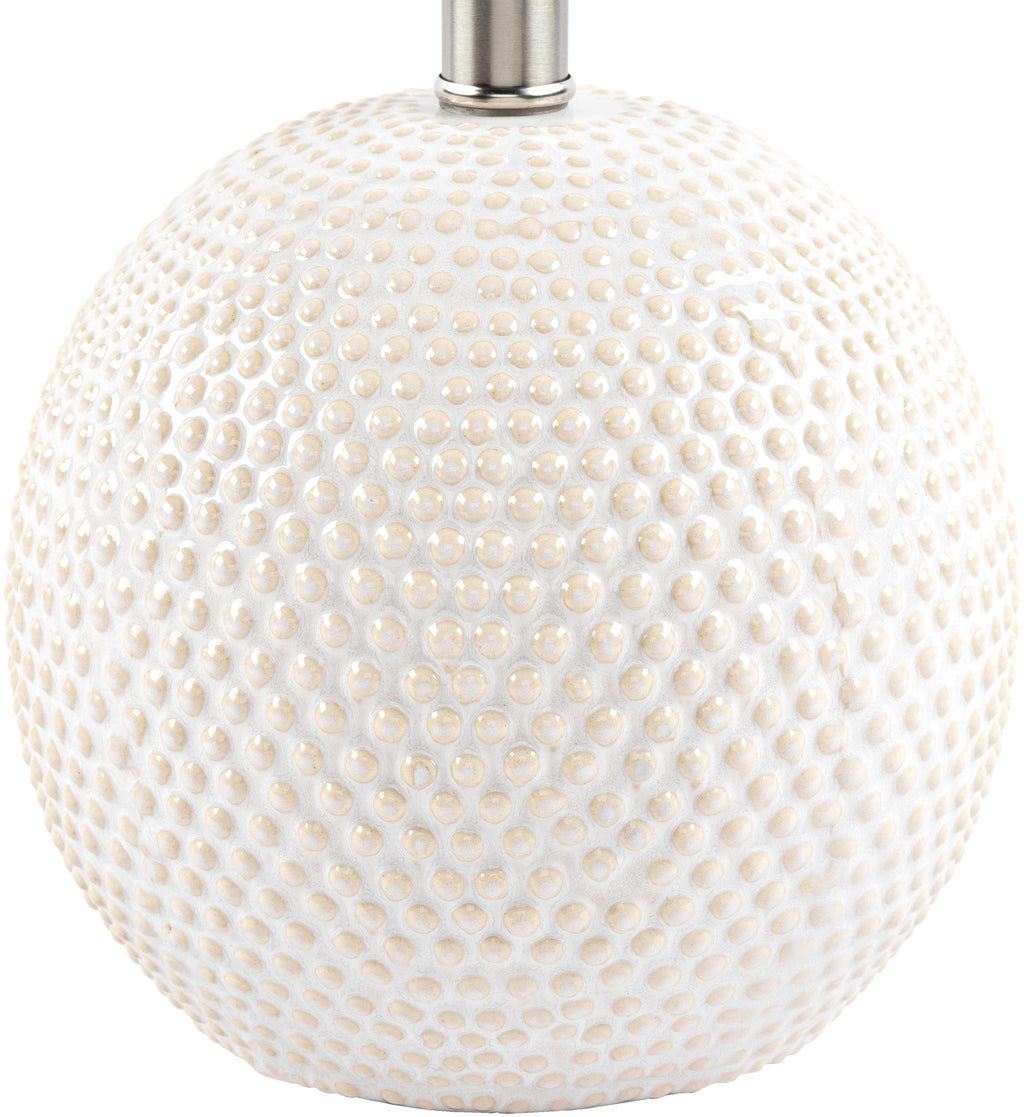 Manaloal Beige Textured Ceramic Table Lamp With Linen Shade