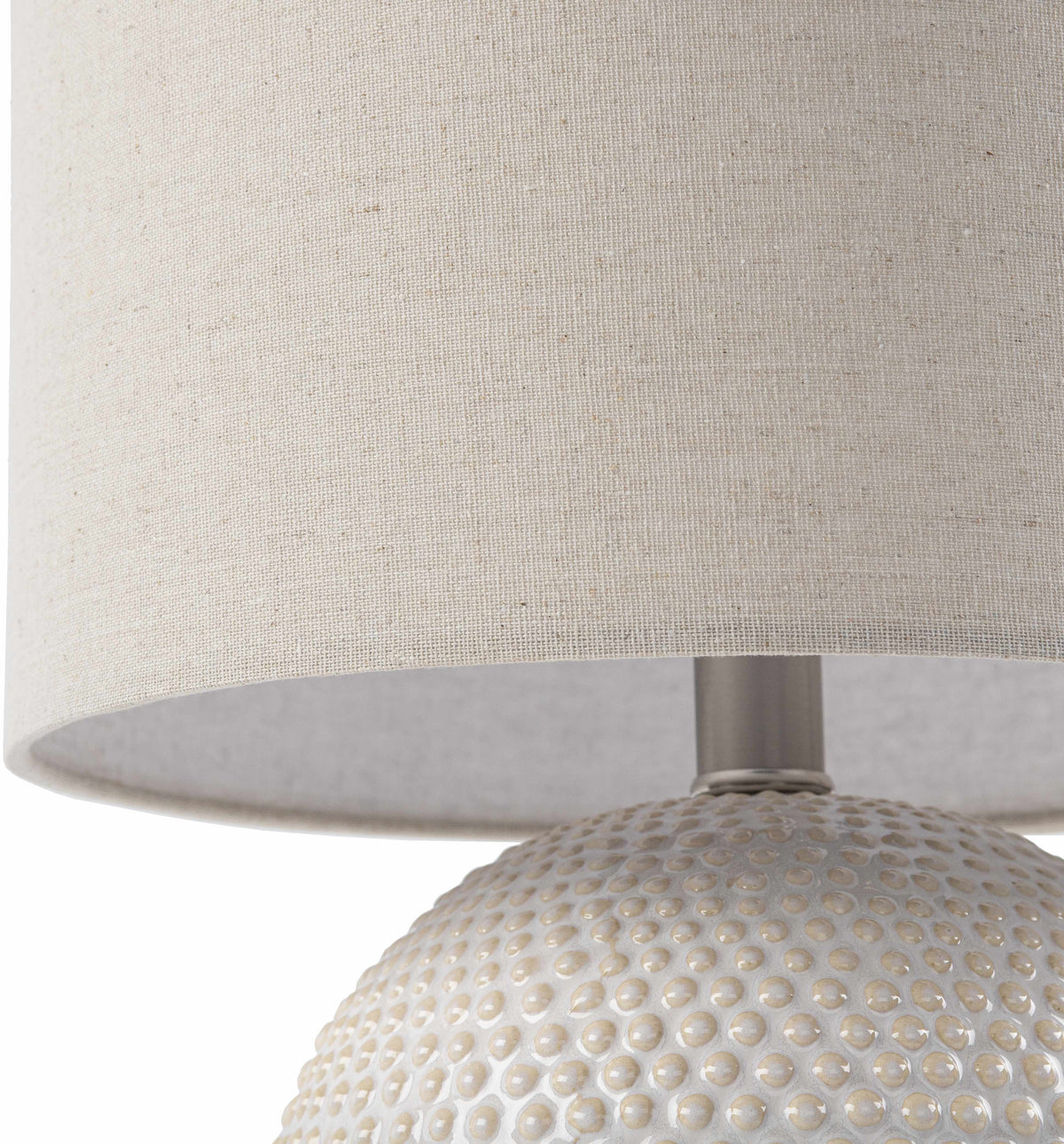 Manaloal Beige Textured Ceramic Table Lamp With Linen Shade