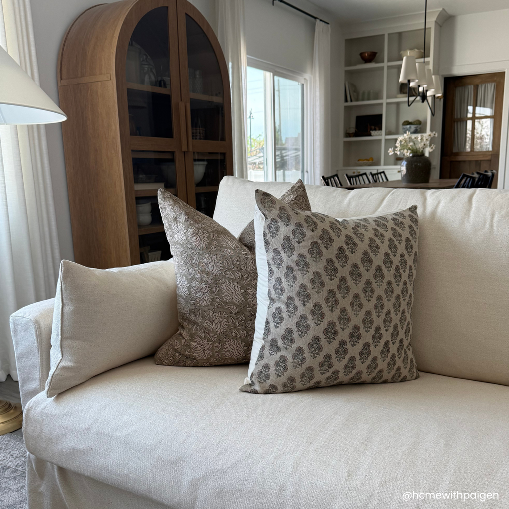 Niva Block Printed Linen Pillow Cover Limited Edition