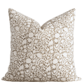 Curated Mustard Floral Block Printed Cotton Pillow Cover