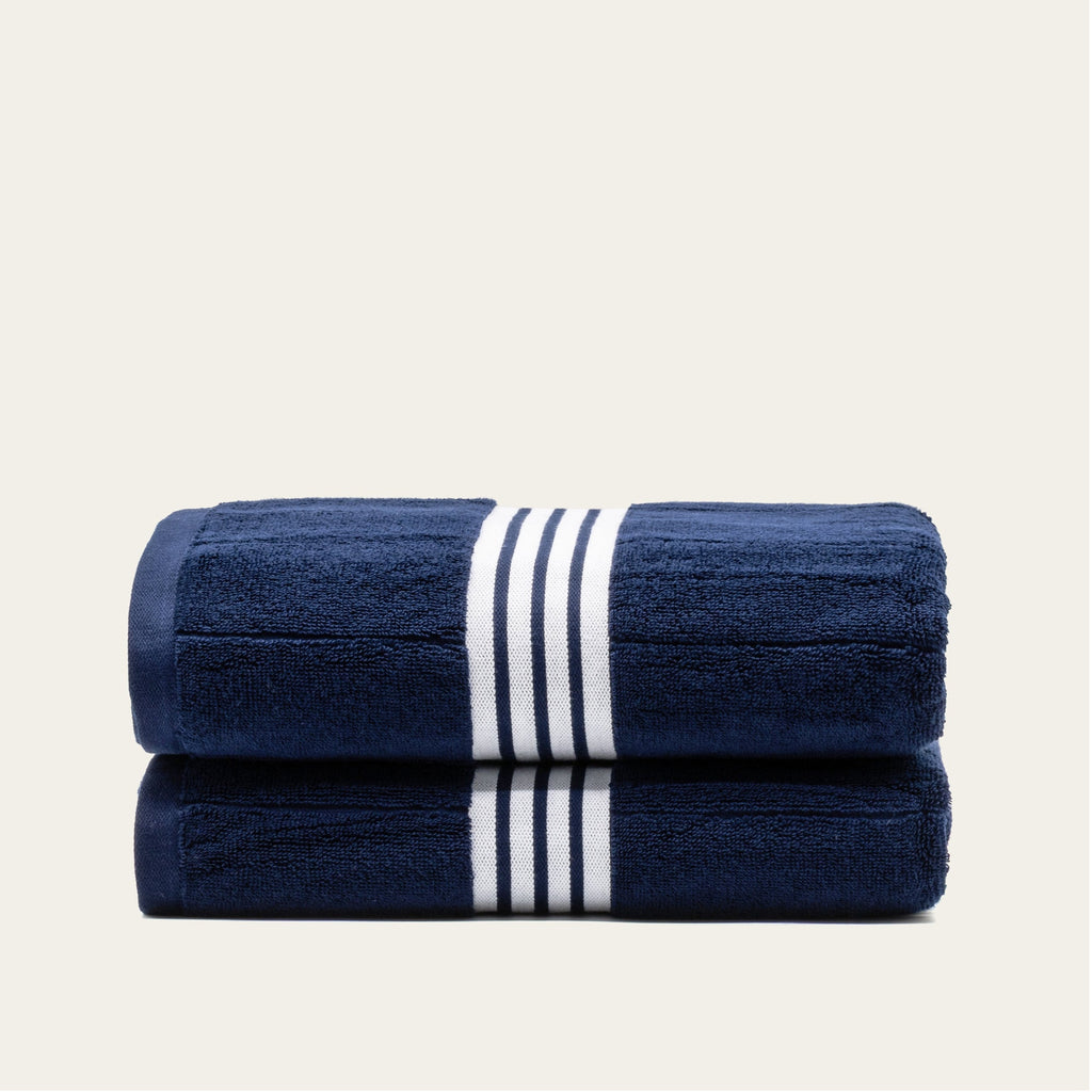 Nautilus 600 GSM Australian Cotton Towel Navy Blue Striped