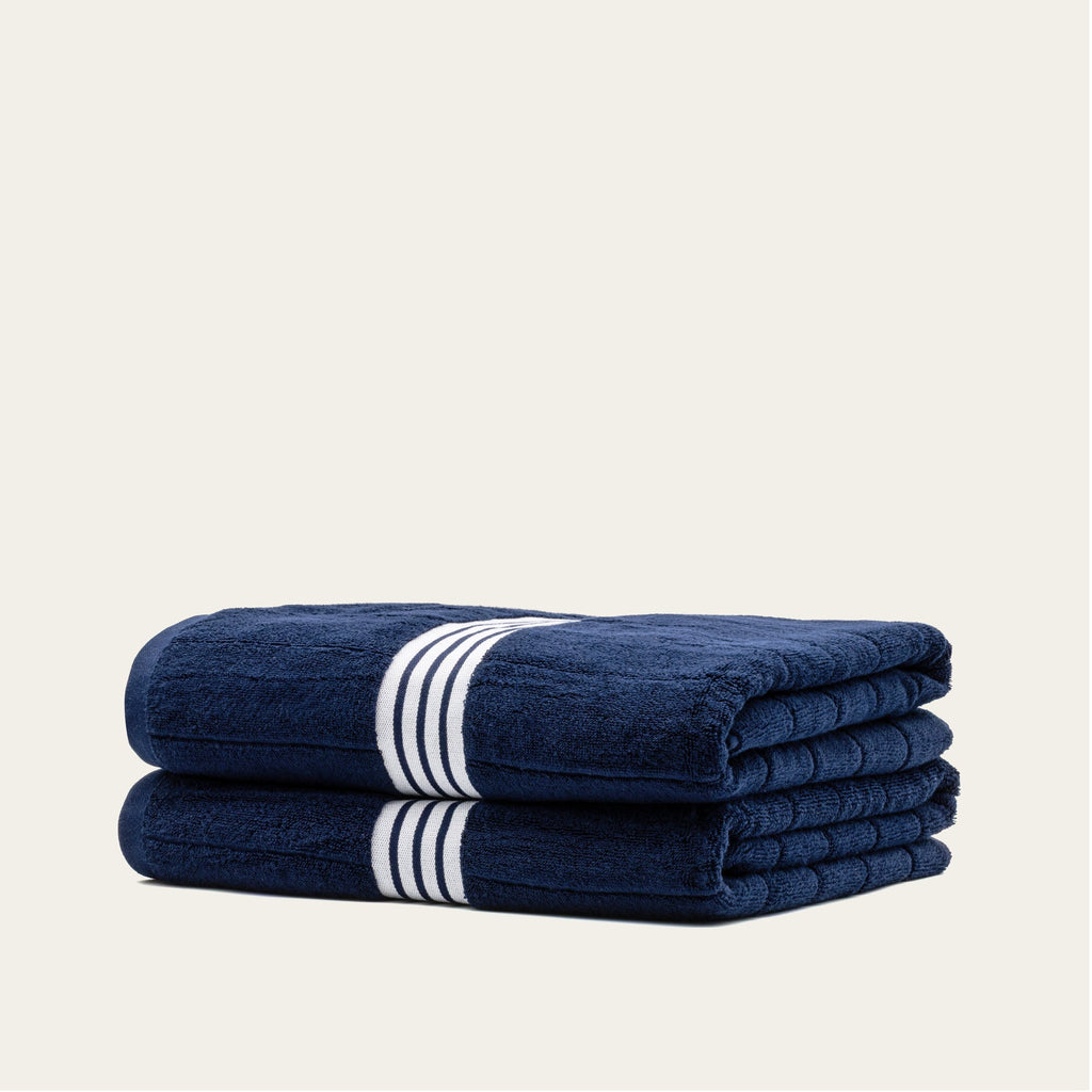 Nautilus 600 GSM Australian Cotton Towel Navy Blue Striped