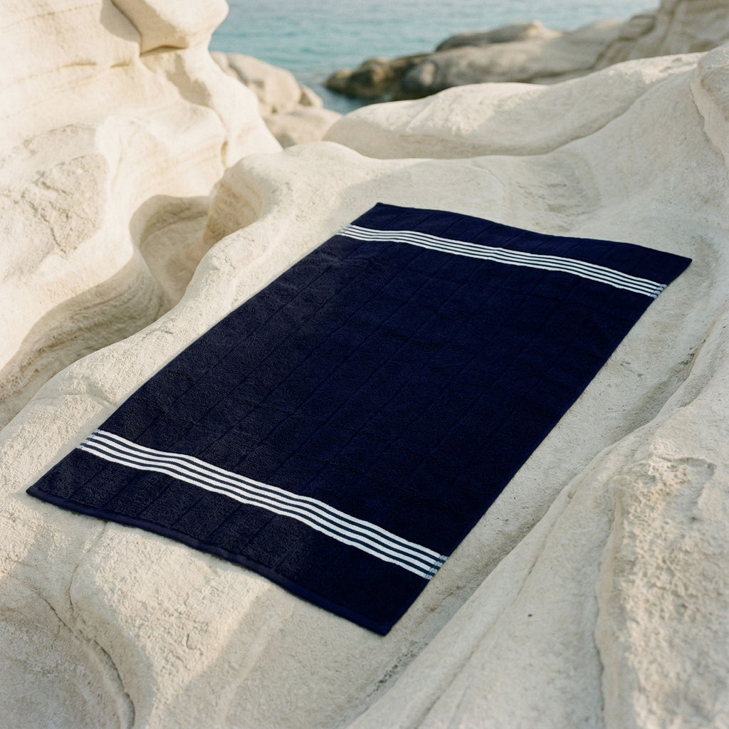 Nautilus 600 GSM Australian Cotton Towel Navy Blue Striped