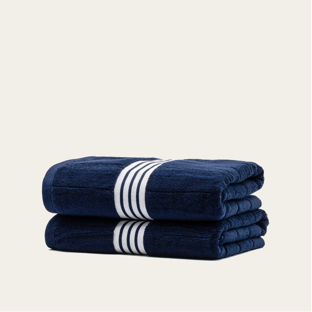 Nautilus 600 GSM Australian Cotton Towel Navy Blue Striped