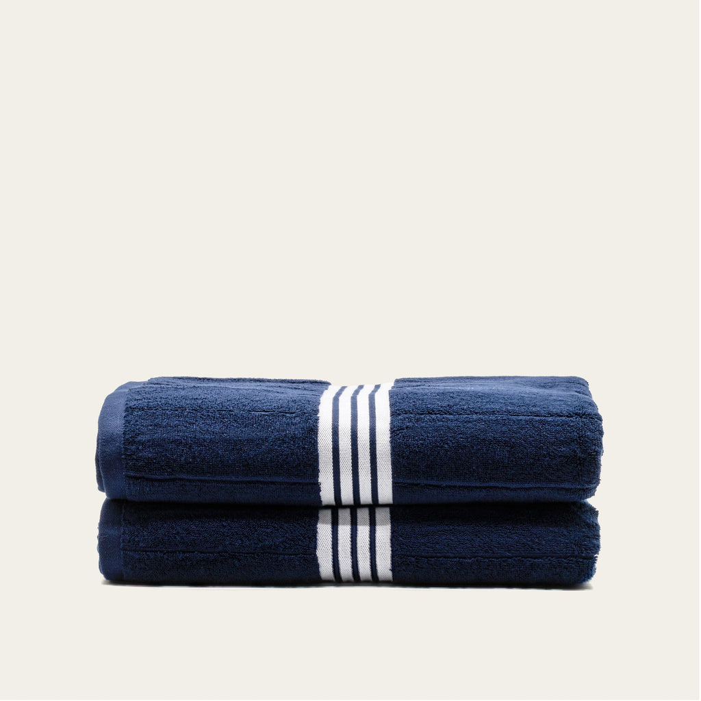 Nautilus 600 GSM Australian Cotton Towel Navy Blue Striped