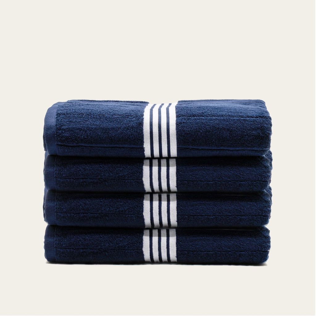 Nautilus 600 GSM Australian Cotton Towel Navy Blue Striped