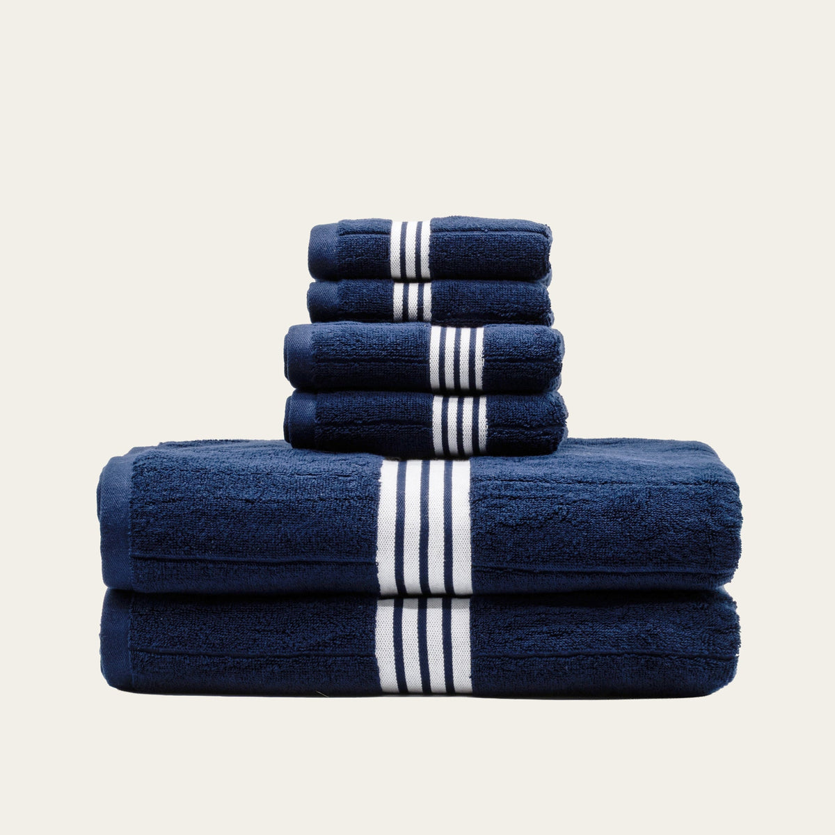 Nautilus 600 GSM Australian Cotton Towel Navy Blue Striped