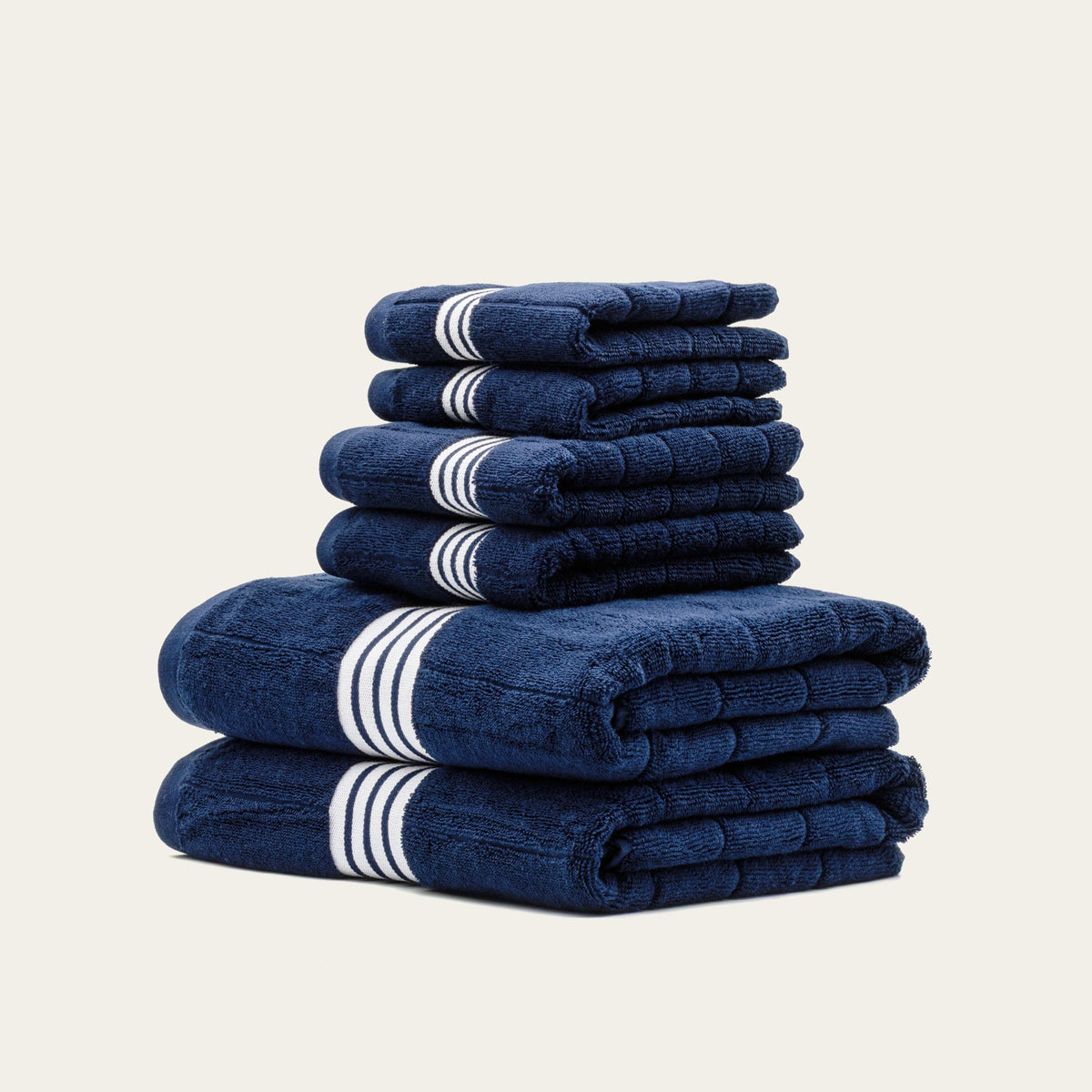 Nautilus 600 GSM Australian Cotton Towel Navy Blue Striped