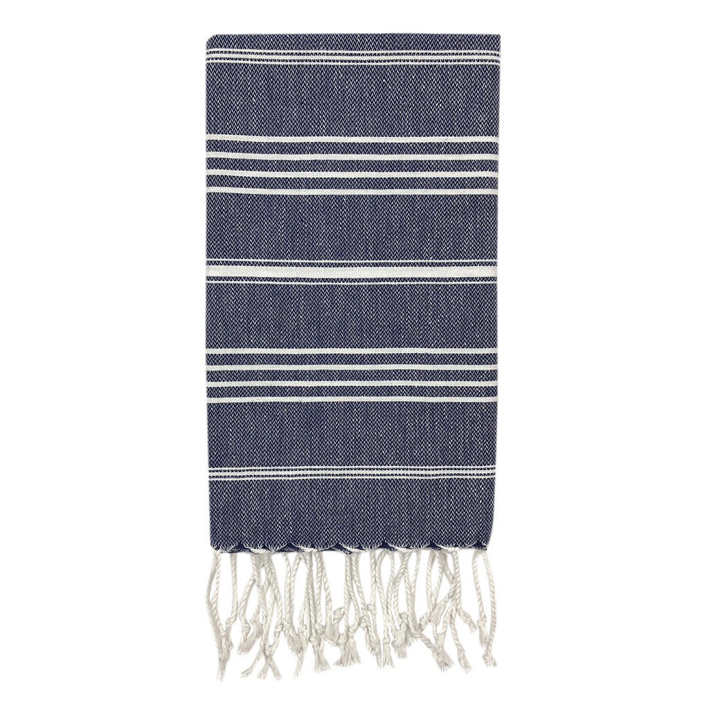 Luxury Turkish Cotton Hand Towel With Hand Knotted Fringe