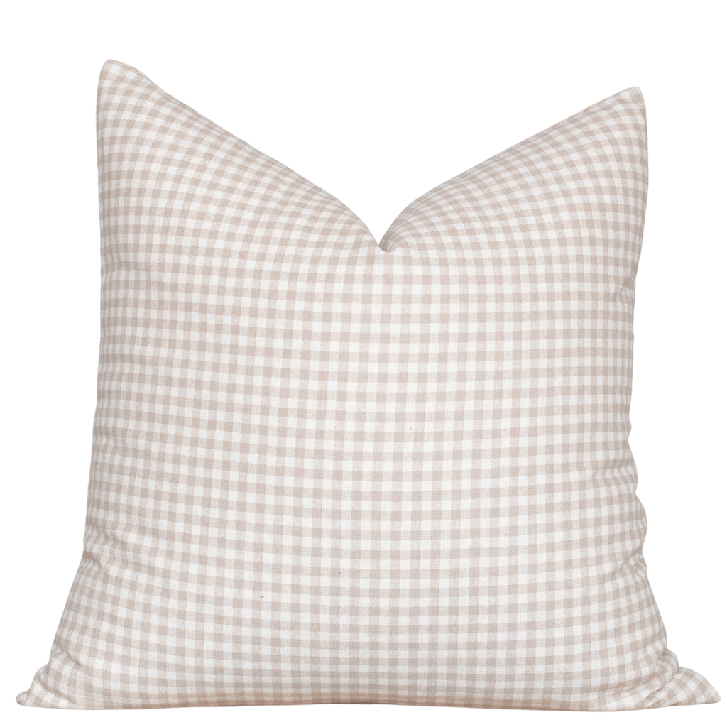 Catalina Bespoke Natural Cotton Gingham Pillow Cover