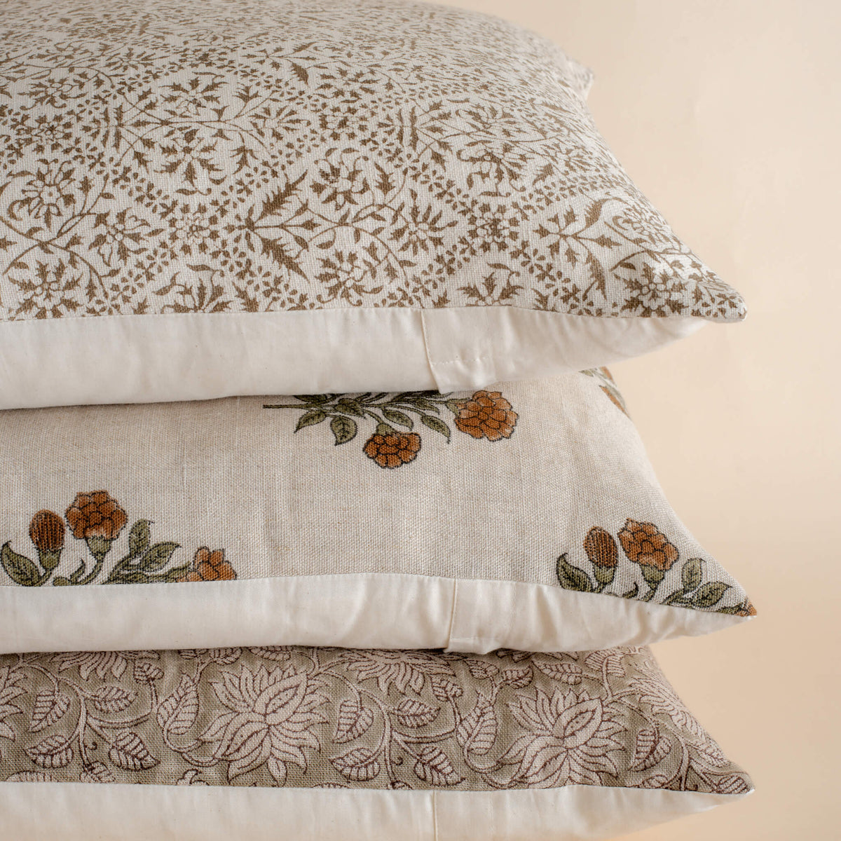 Niva Block Printed Linen Pillow Cover Limited Edition
