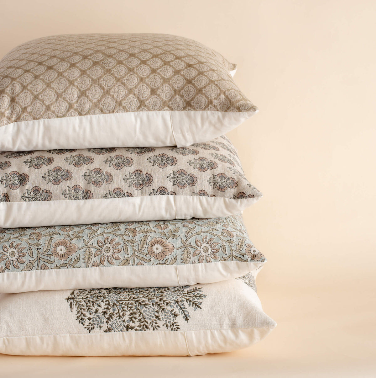 Milena Signature Artisan Block Printed Floral Pillow Cover